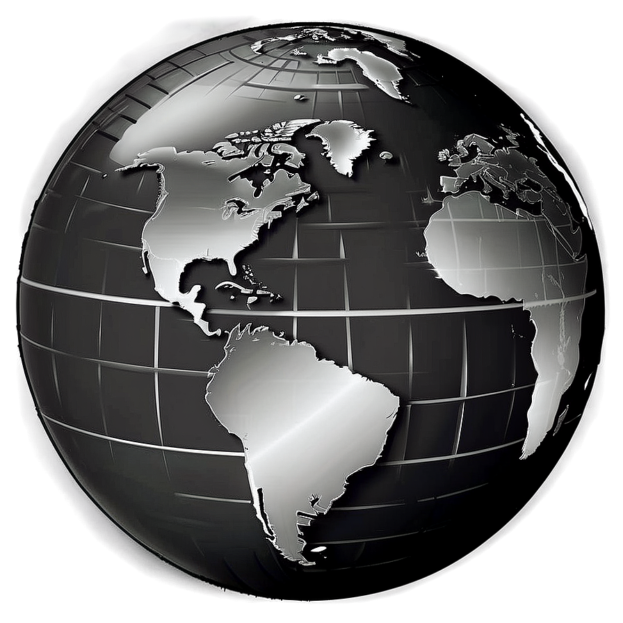 Black And White Globe Outline Png Asf