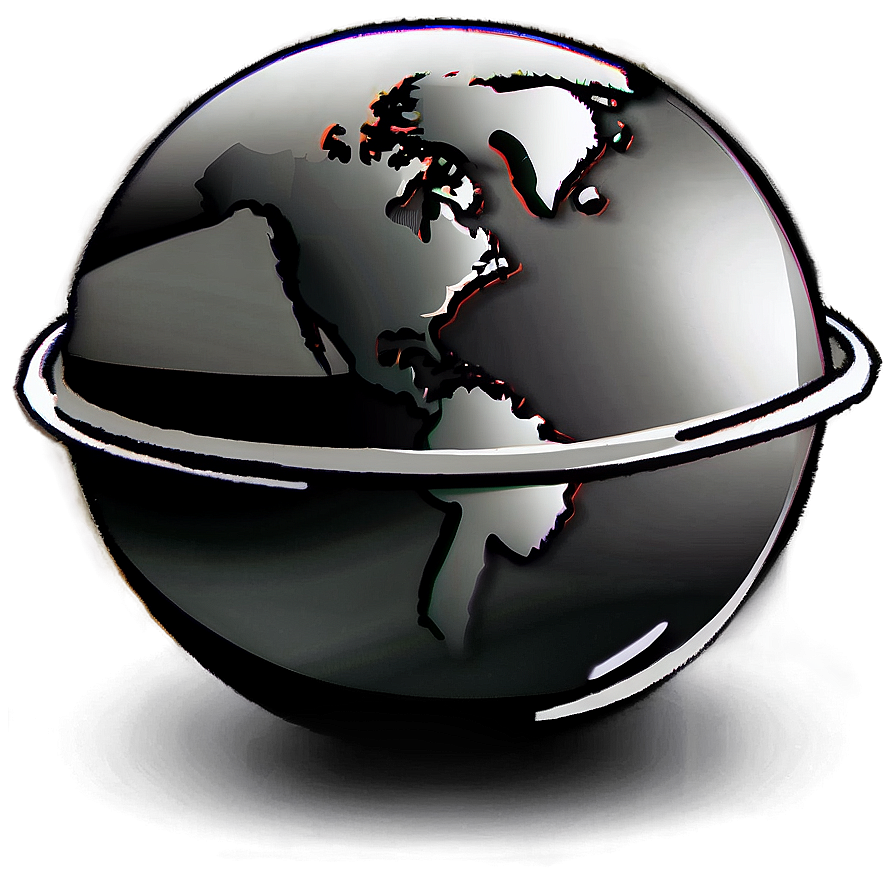 Black And White Globe Sketch Png 06282024