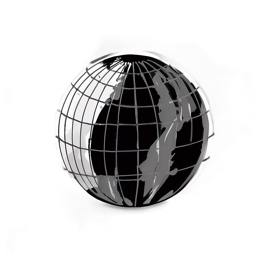 Black And White Globe Sketch Png Udd90