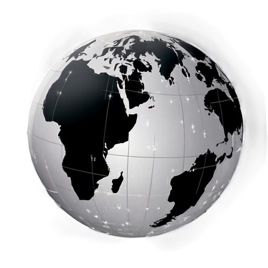 Black And White Globe Vector Png Hur