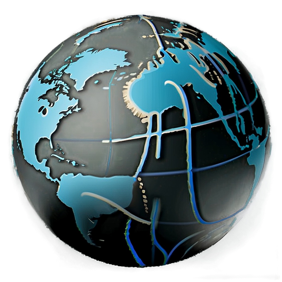 Black And White Globe With Equator Png Sed