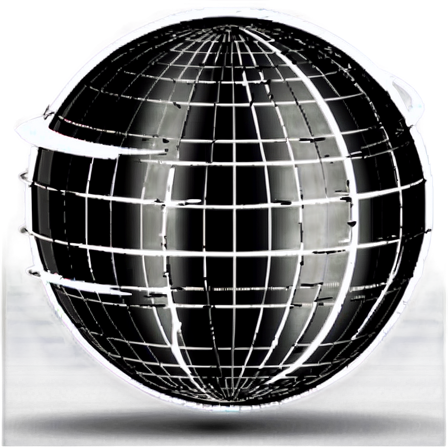 Black And White Globe With Meridians Png 06282024