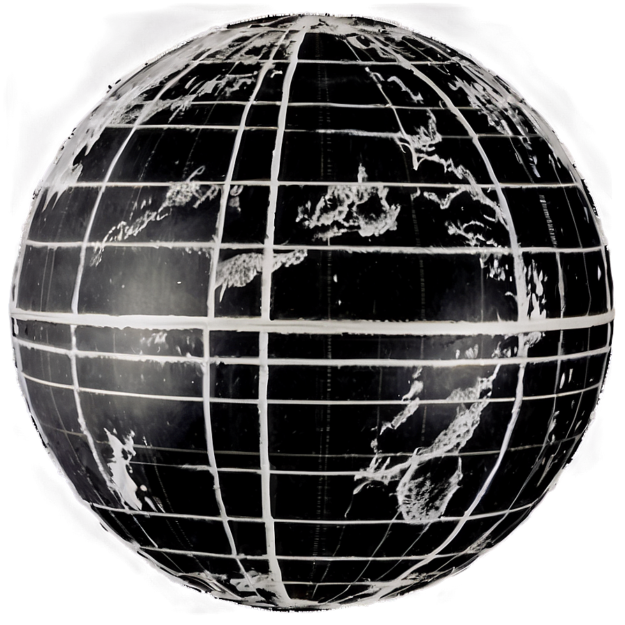 Black And White Globe With Northern And Southern Hemispheres Png 06282024