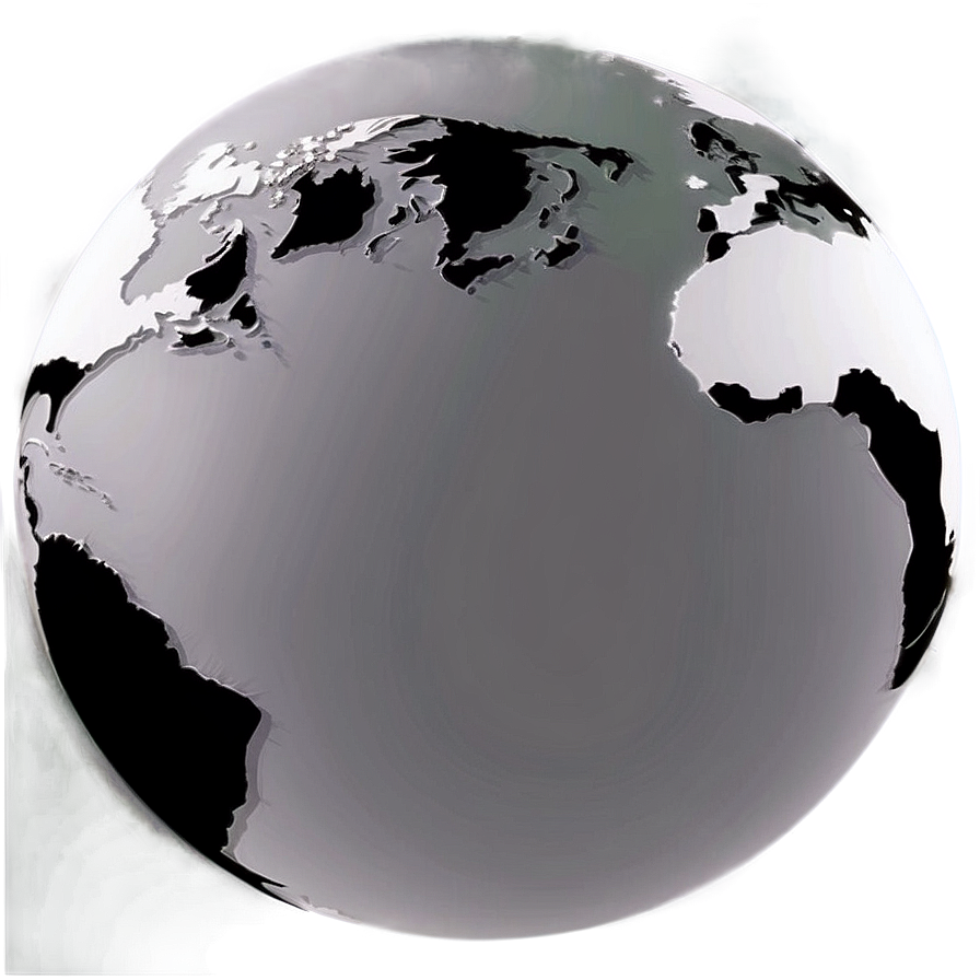 Black And White Globe With Shadows Png 06282024