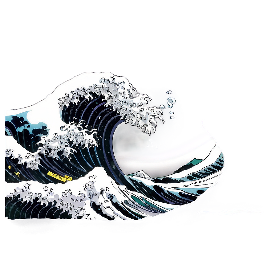 Black And White Japanese Wave Png 86