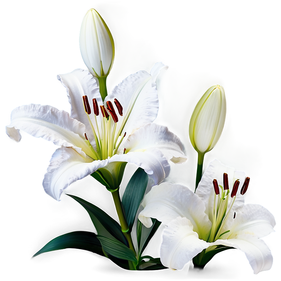 Black And White Lily Flower Png Mtj