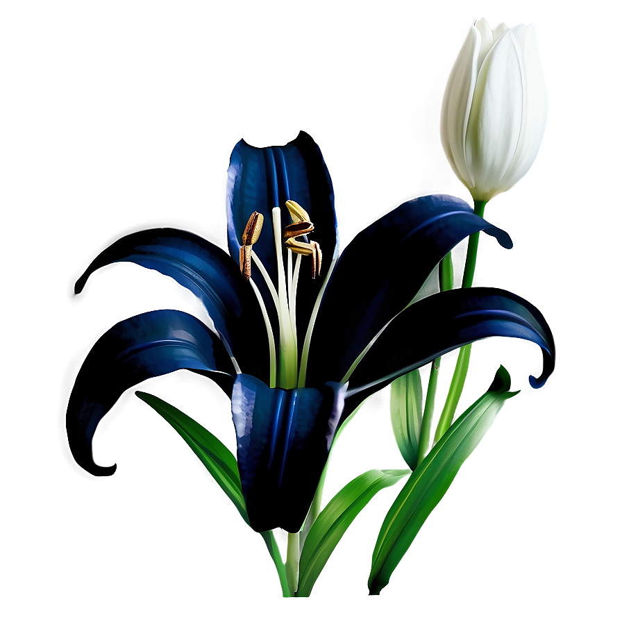 Black And White Lily Flower Png Ywb69