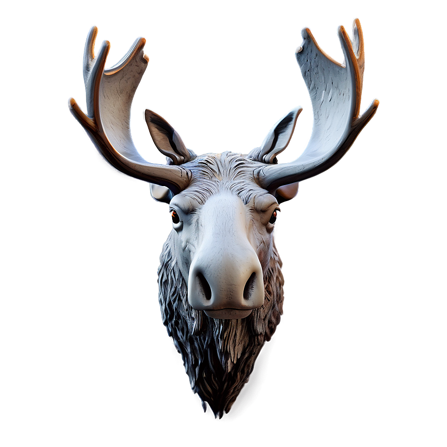 Black And White Moose Head Png 06292024