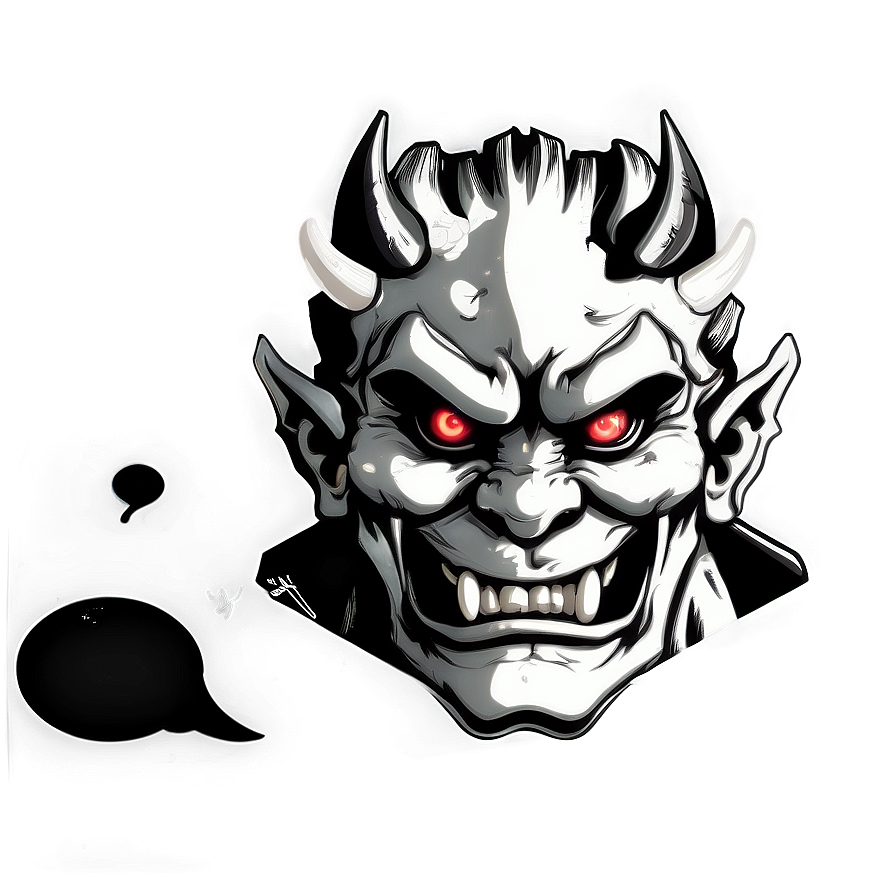 Black And White Oni Art Png Dte