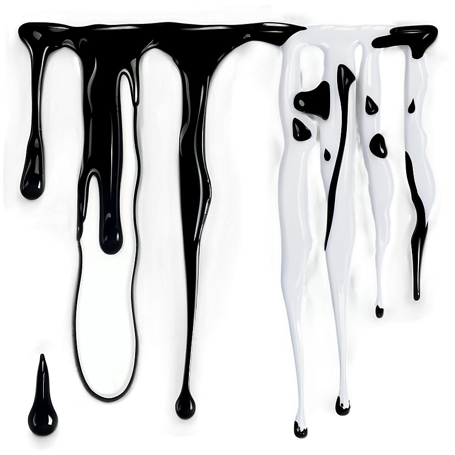 Black And White Paint Drip Png Mpa