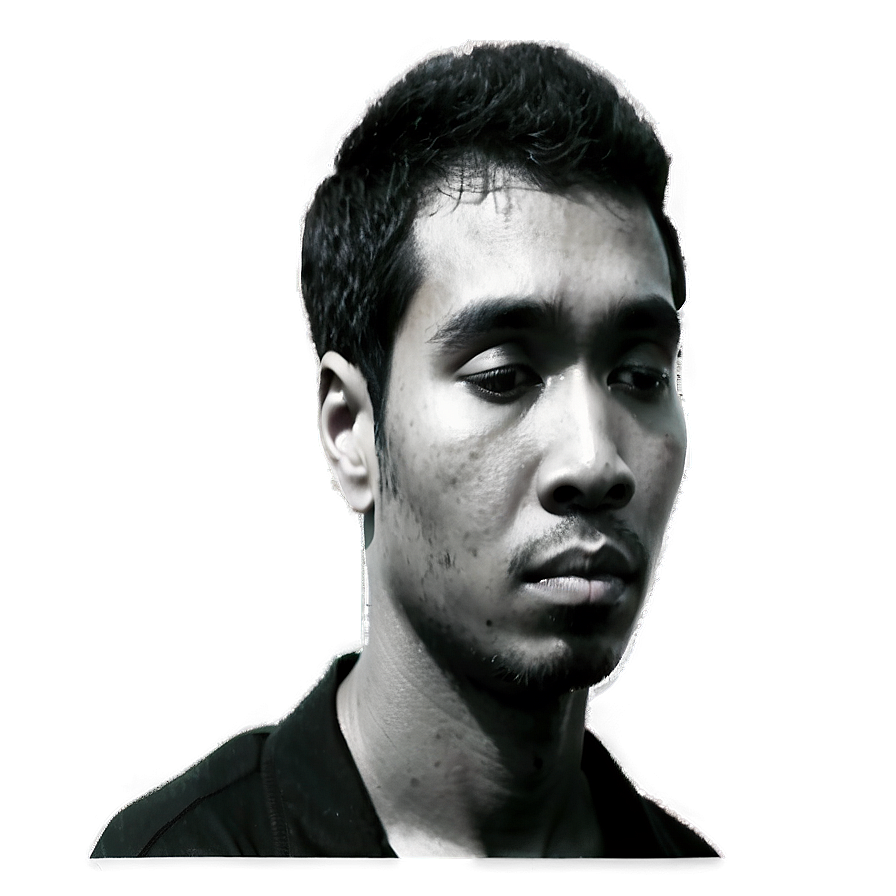 Black And White Sad Person Png Vew96