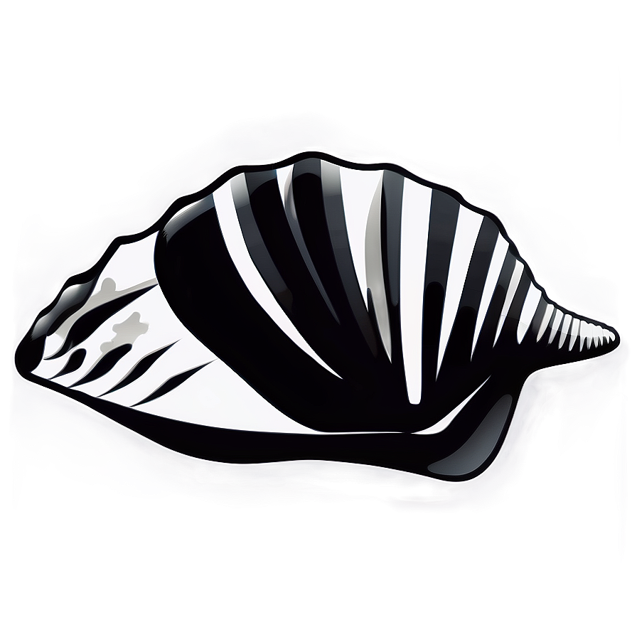 Black And White Seashell Clipart Png 3