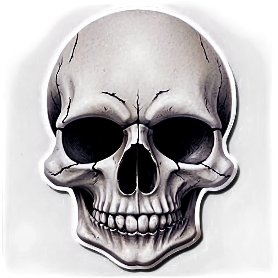 Black And White Skull Sticker Png Btd