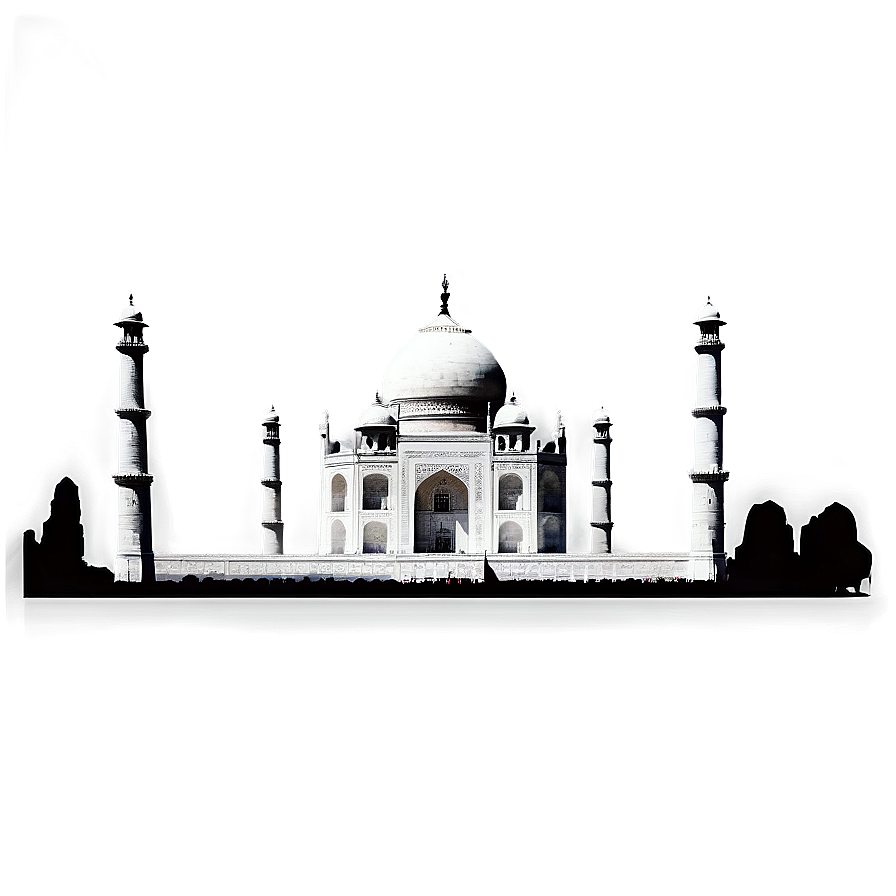 Black And White Taj Mahal Png 71