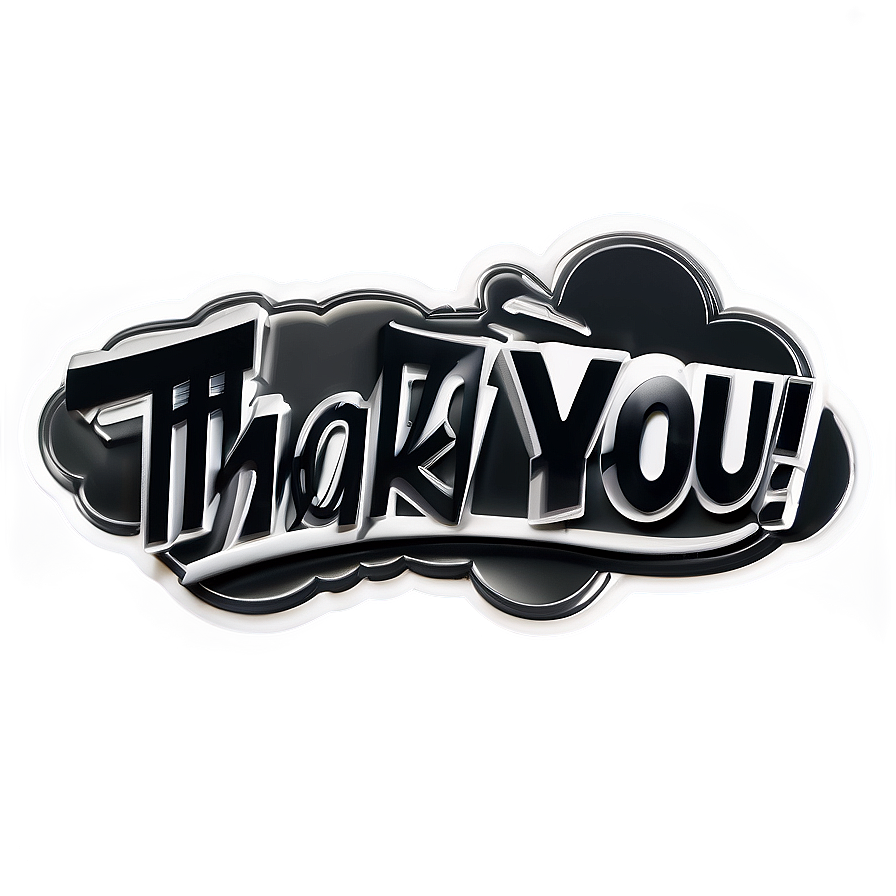 Black And White Thank You Stickers Png Fjv60