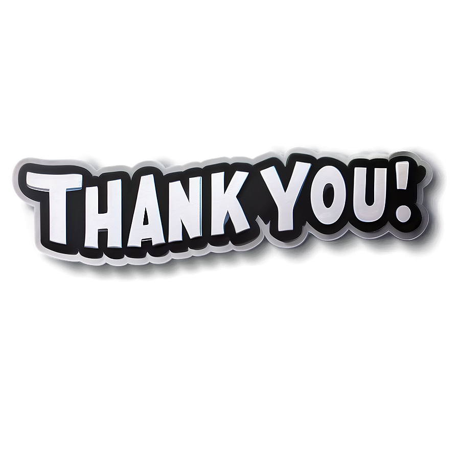 Black And White Thank You Stickers Png Pnv15