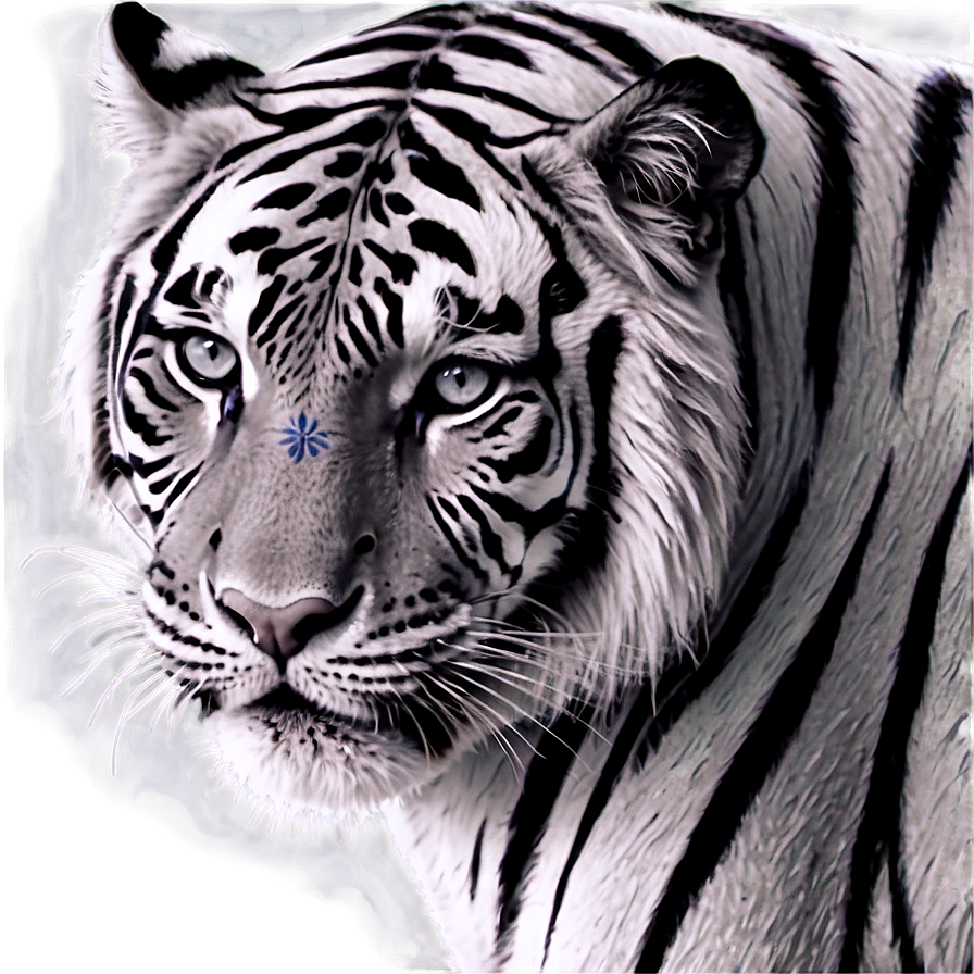 Black And White Tiger Png 05032024