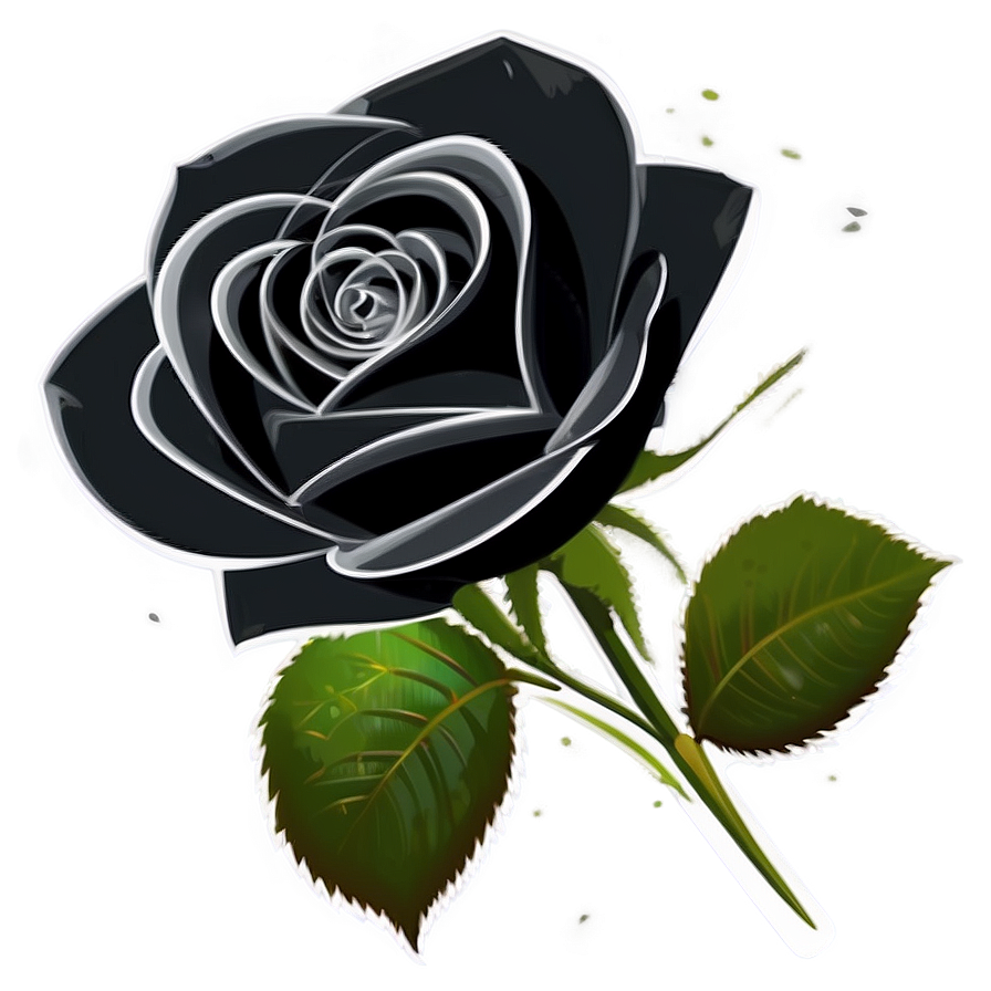 Black And White Vector Rose Png Nyj