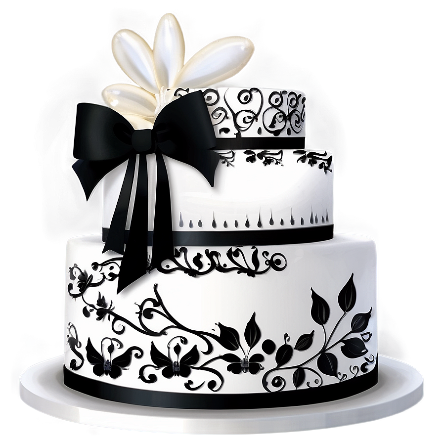 Black And White Wedding Cake Png Wny10