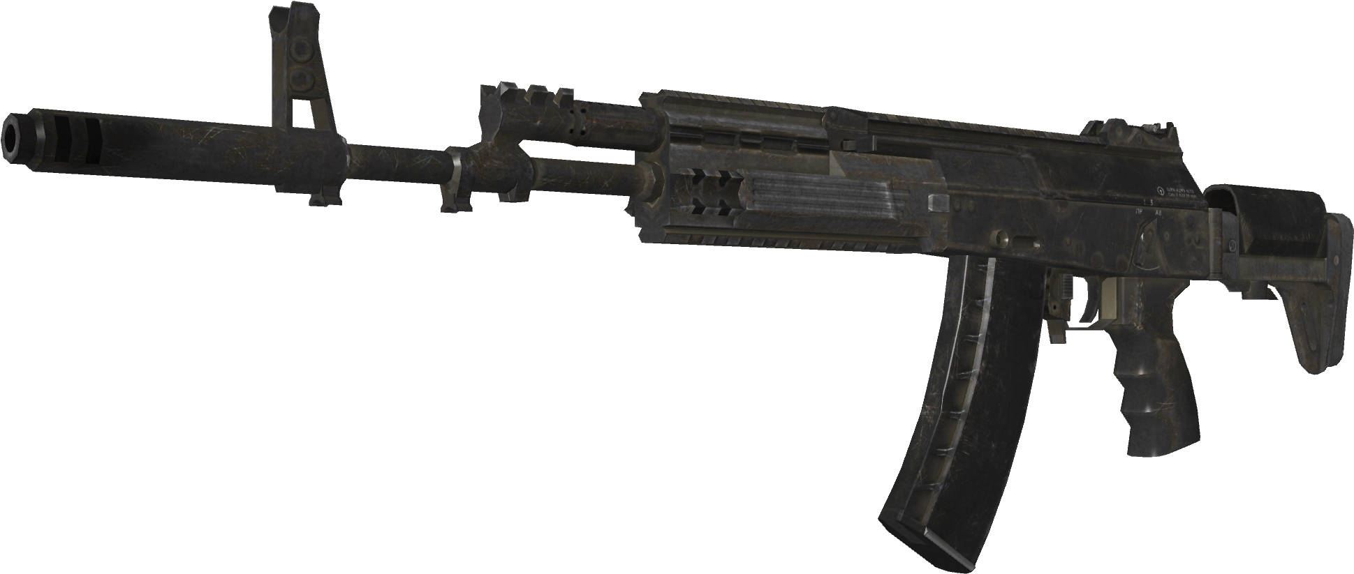 Black Assault Rifle Isolated