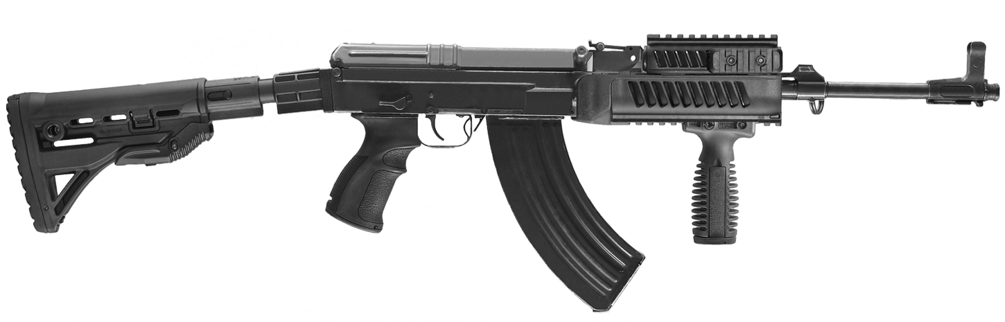 Black Assault Rifle Isolated