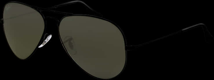 Black Aviator Sunglasses Isolated