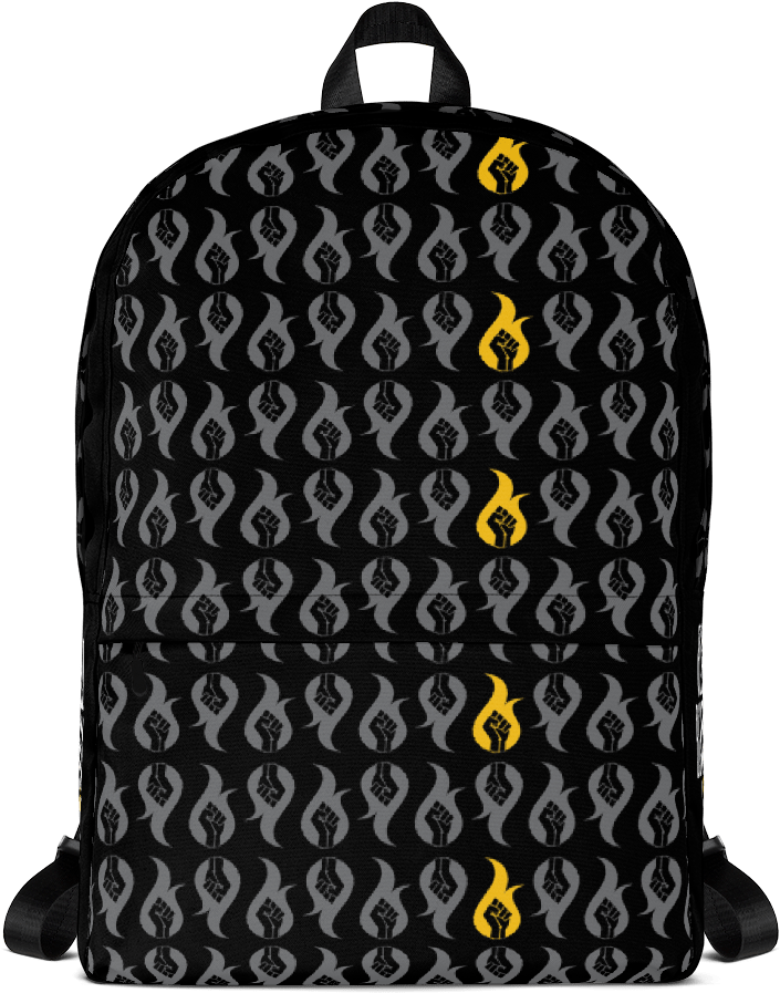 Black Backpack Music Note Pattern