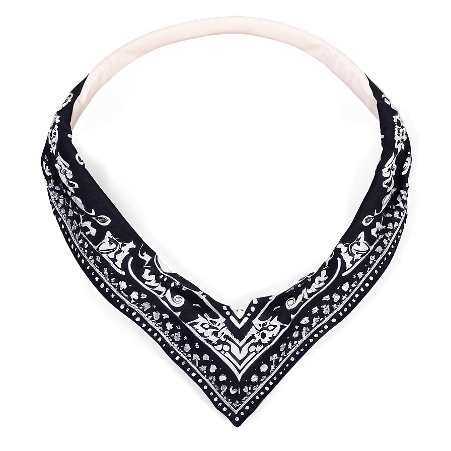 Black Bandana Print Png 24