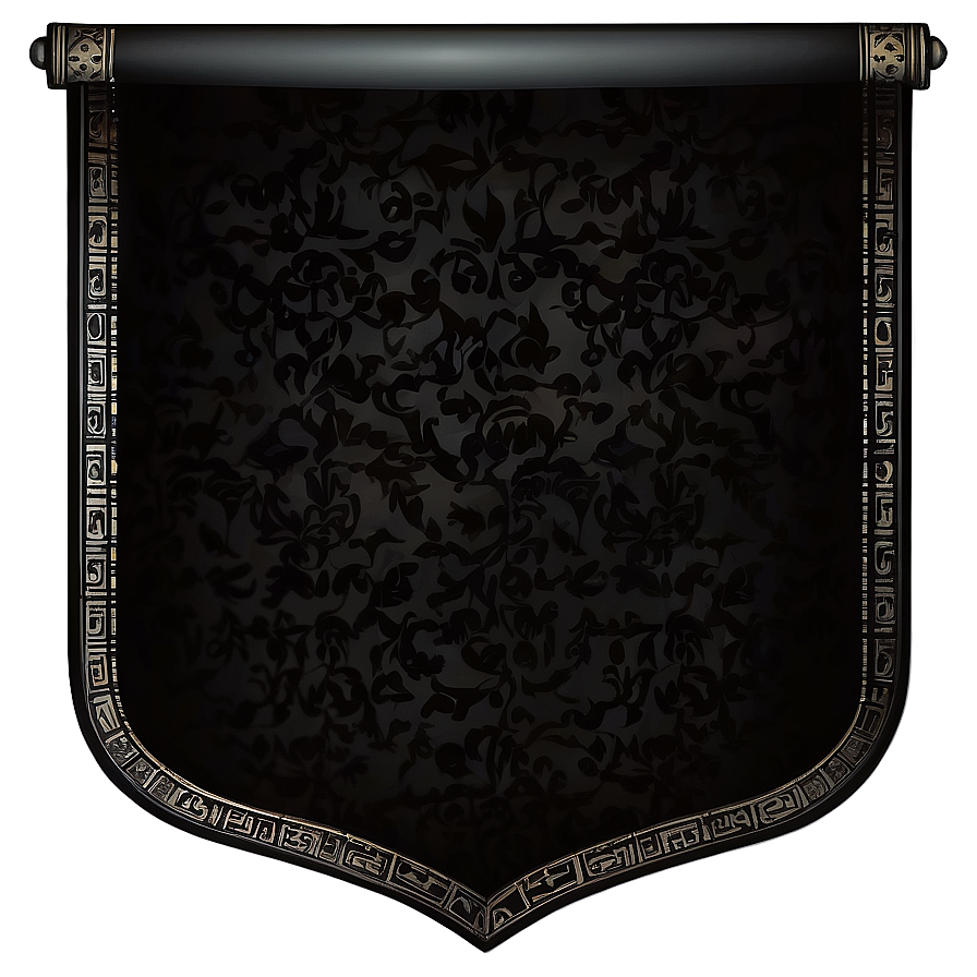 Black Banner With Border Png Lms50