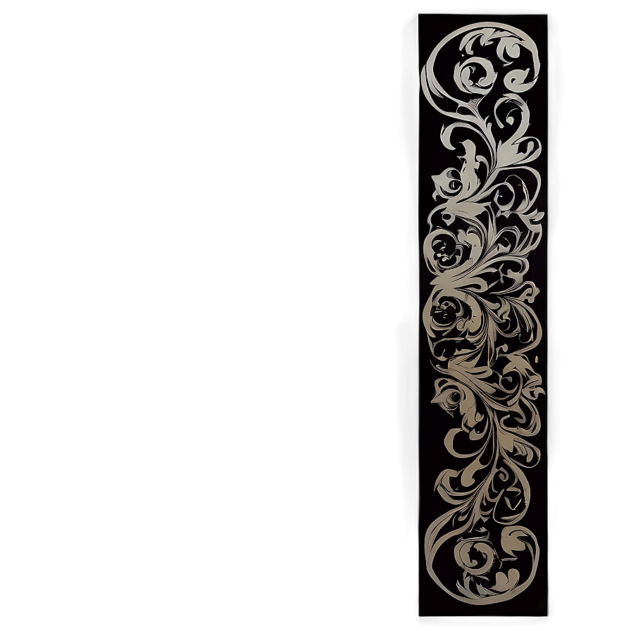 Black Banner With Swirls Png 06132024