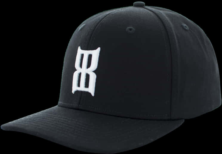 Black Baseball Cap White Logo