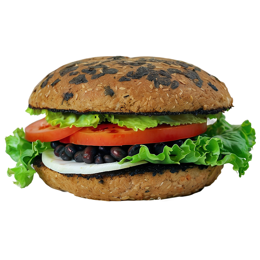 Black Bean Veggie Burger Png Nmf