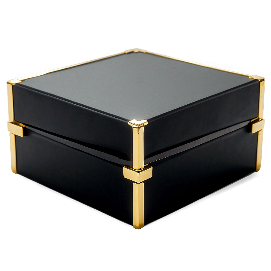 Black Box With Gold Trim Png 05252024