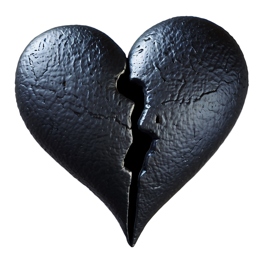 Black Broken Heart Art Png 58