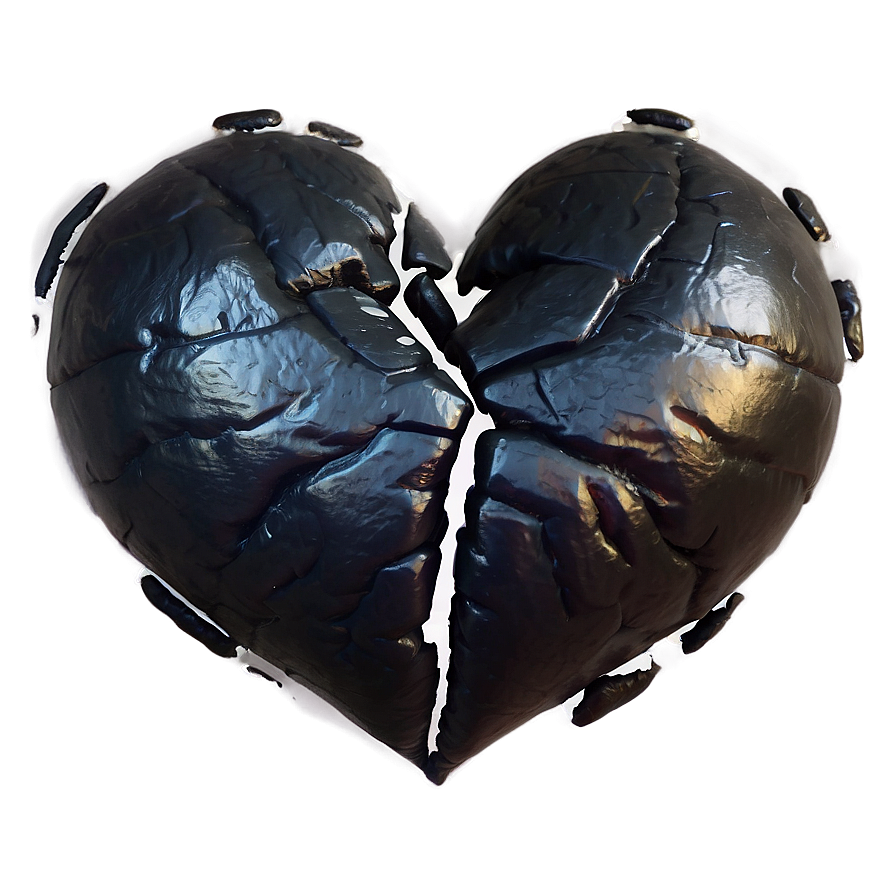 Black Broken Heart Art Png 84