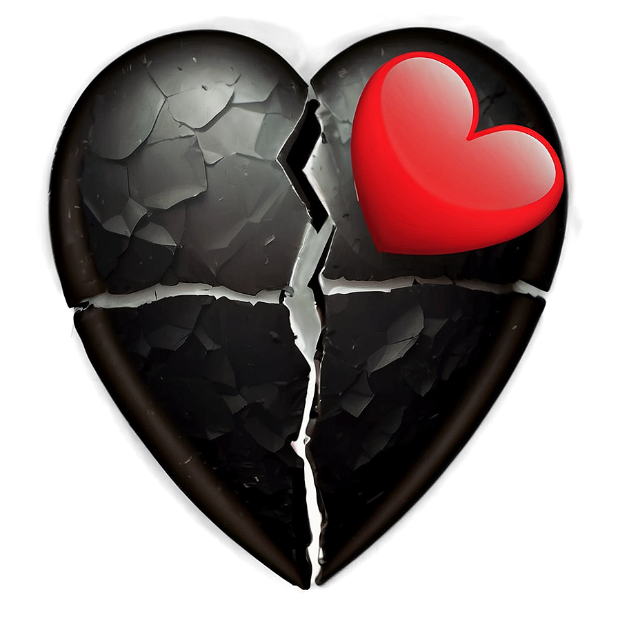 Black Broken Heart Emoji Png 06252024