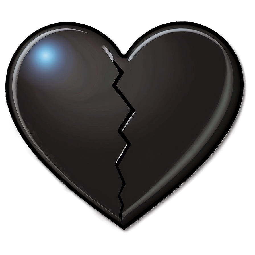 Black Broken Heart Emoji Png 71