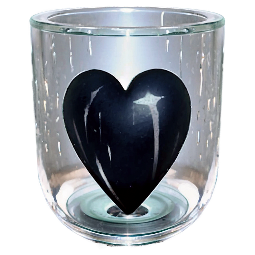 Black Broken Heart In Glass Png 57