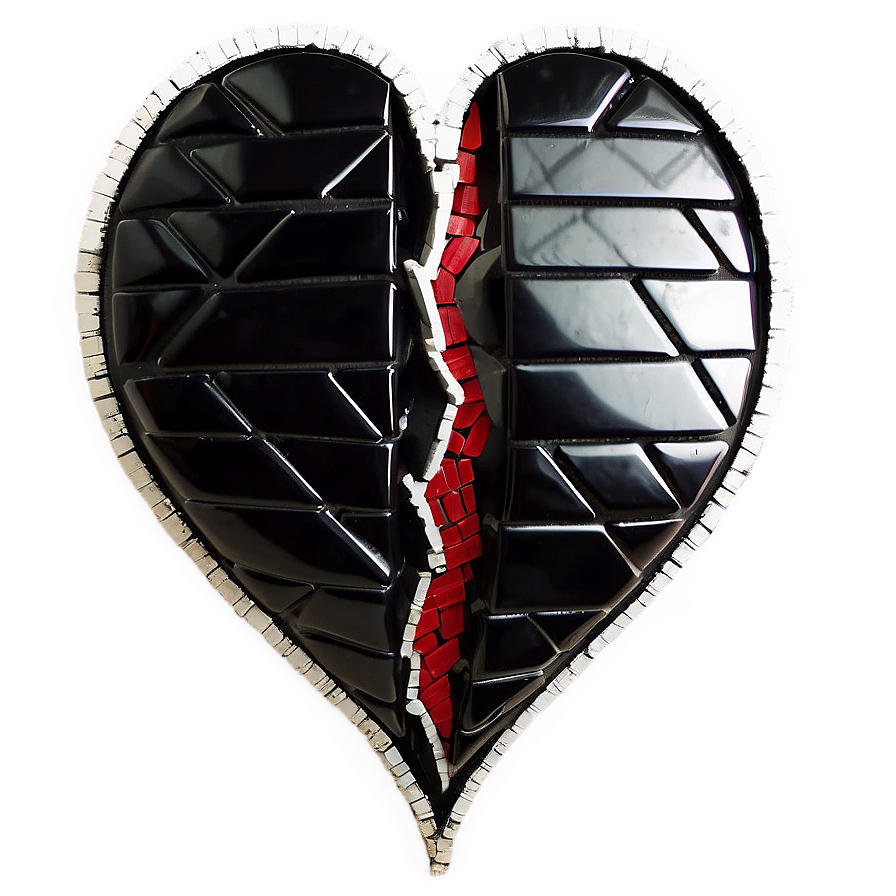 Black Broken Heart Mosaic Png 87