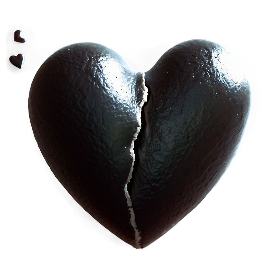 Black Broken Heart On Black Background Png 06252024