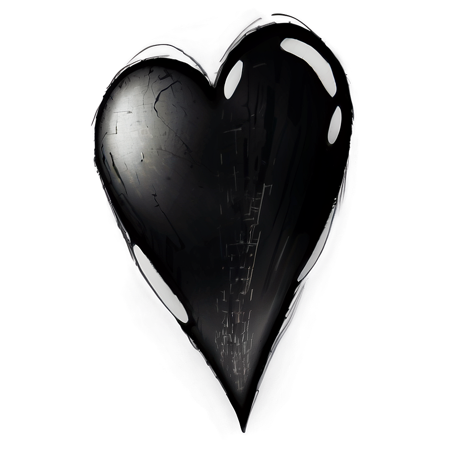 Black Broken Heart Sketch Png 54