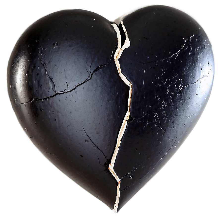 Black Broken Heart Symbol Png 23