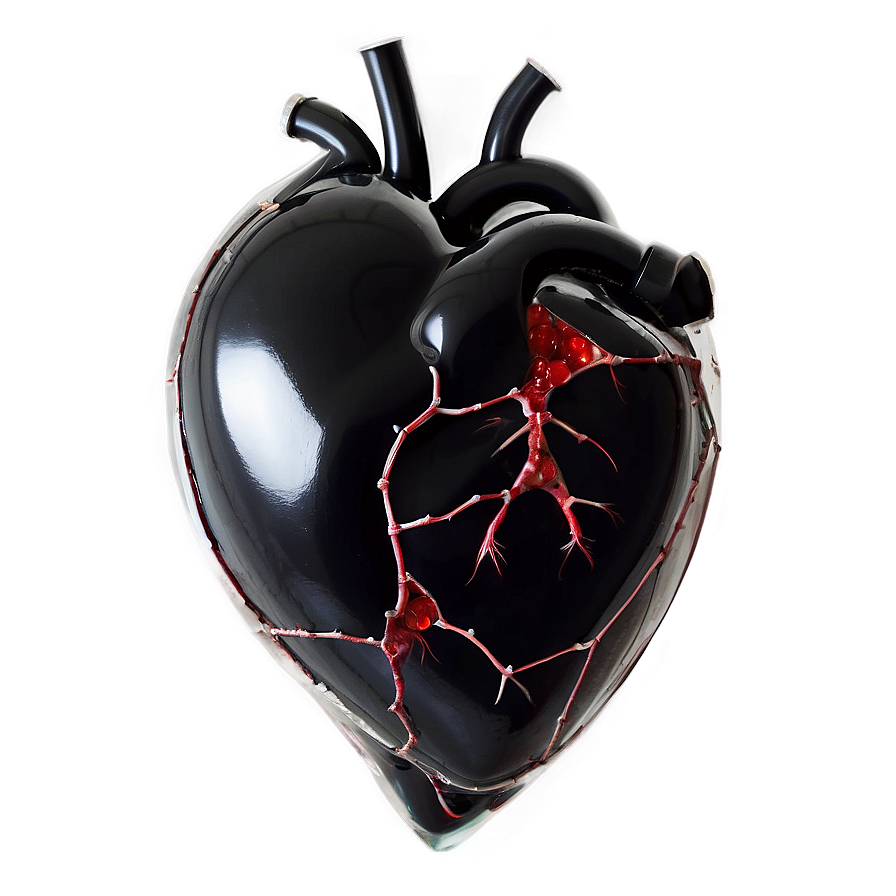 Black Broken Heart Transparent Background Png 06252024