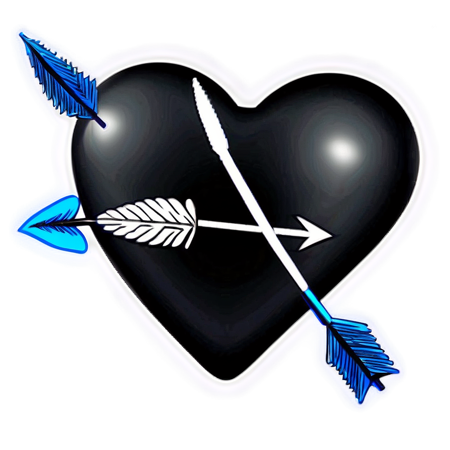 Black Broken Heart With Arrow Png 06252024