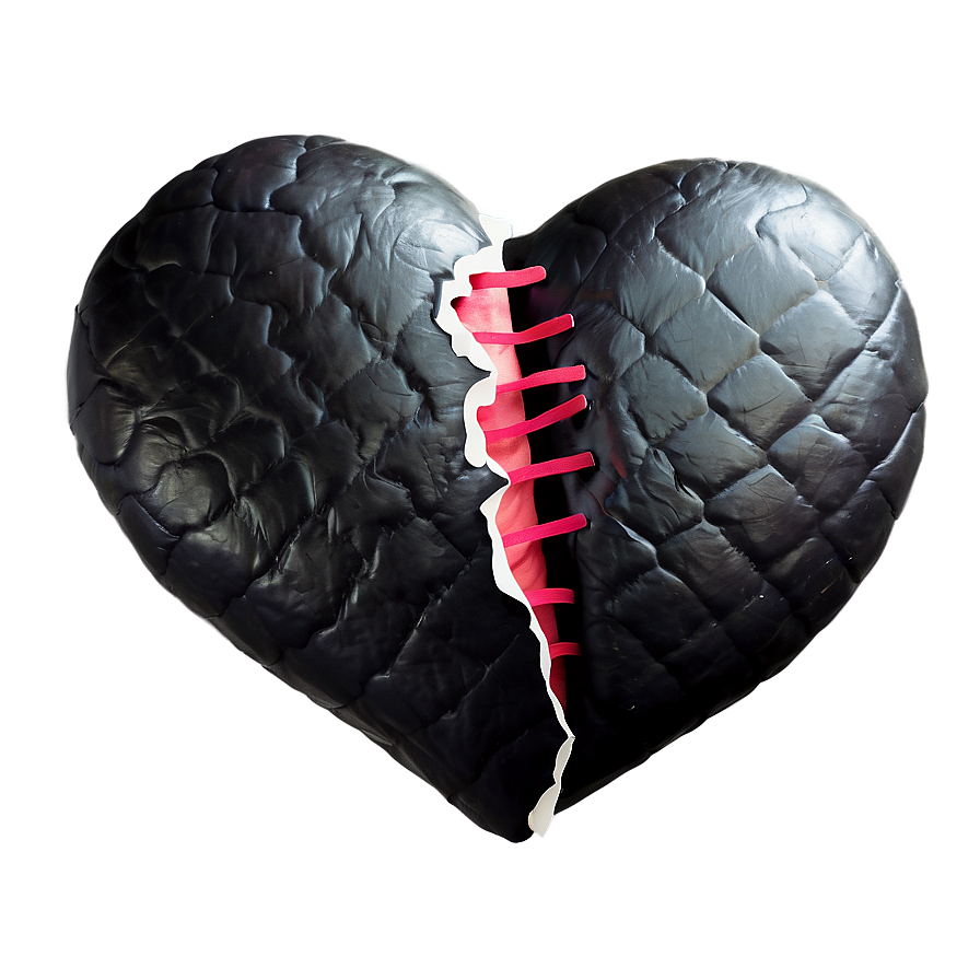 Black Broken Heart With Bandaid Png 06252024