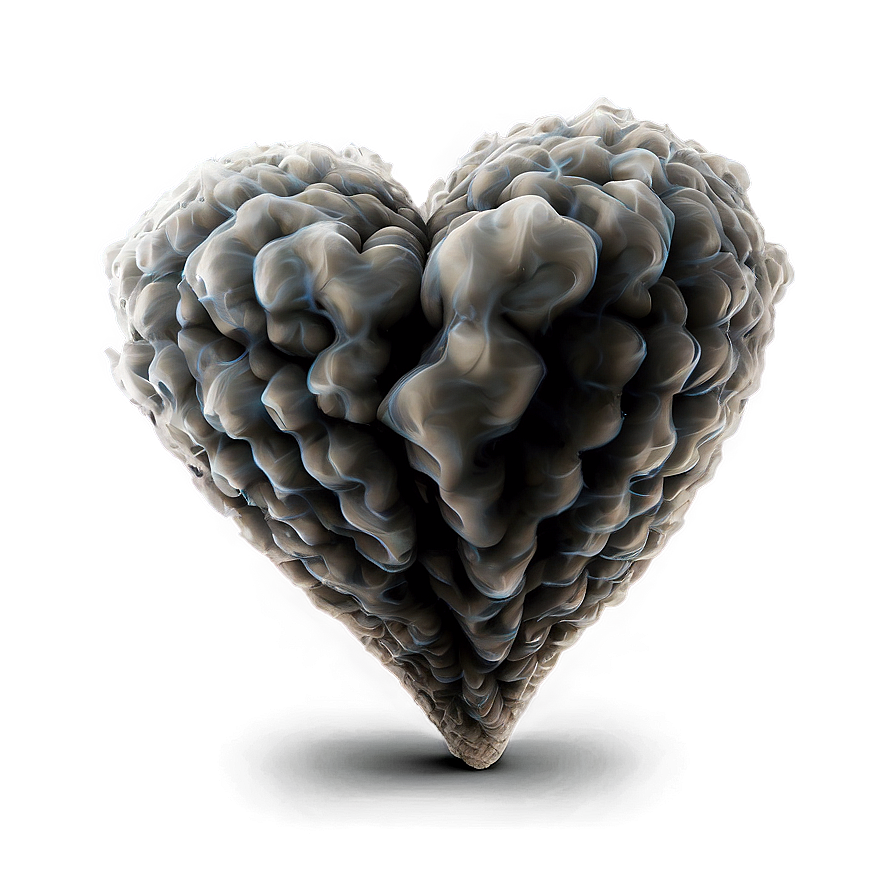 Black Broken Heart With Smoke Png Vgm