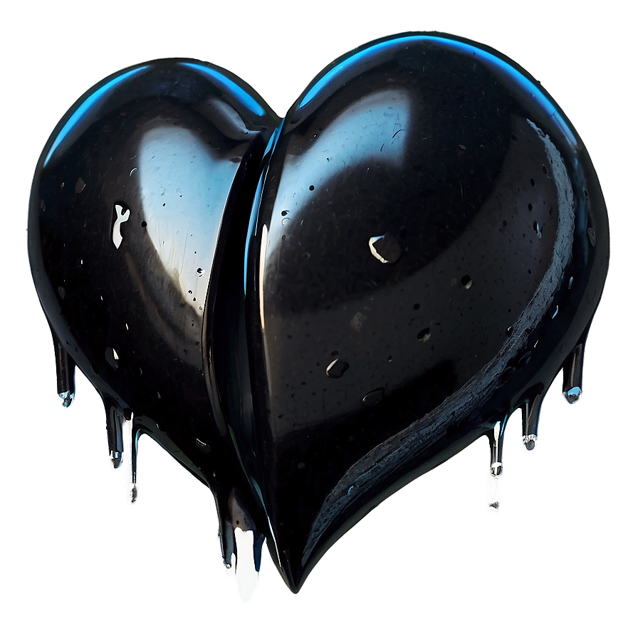 Black Broken Heart With Tears Png Van15