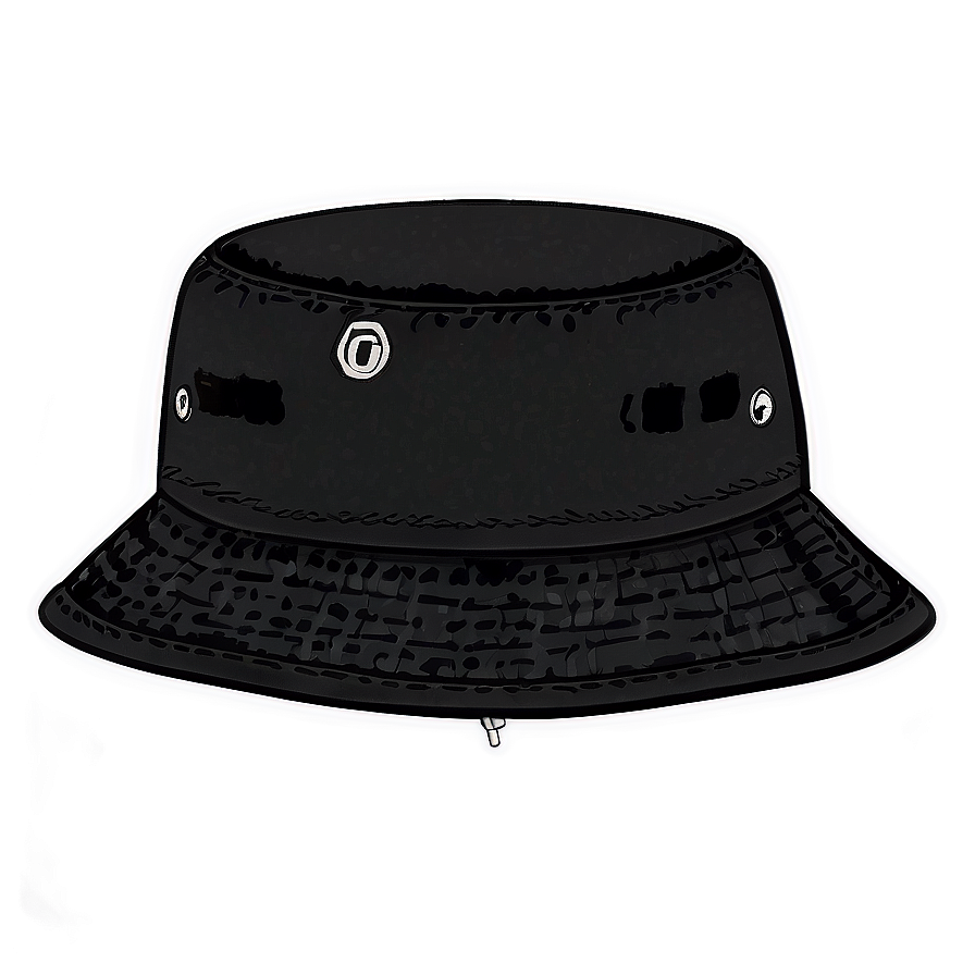 Black Bucket Hat Png 05252024