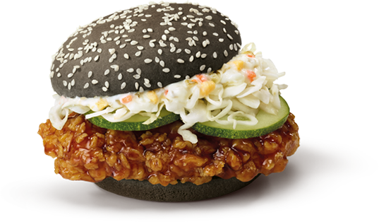 Black Bun Chicken Burger