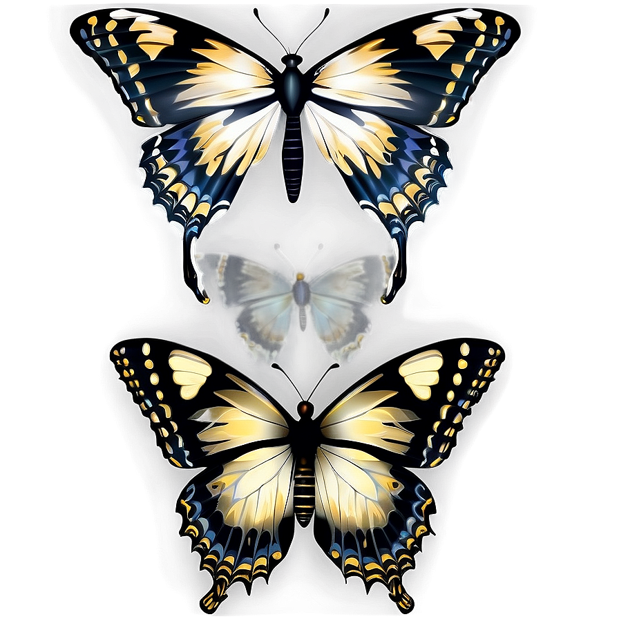 Black Butterfly Decoration Png Dfi39